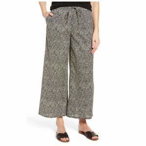 Eileen Fisher Pebble Black Droplet Cropped Pants Small